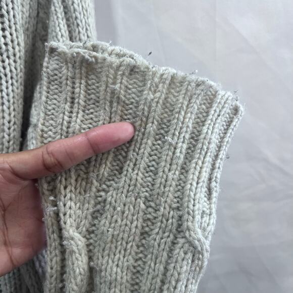 Y2K Abercrombie & Fitch Wool Blend Knit Hooded Cardigan Sweater Women's size L - Picture 5 of 10